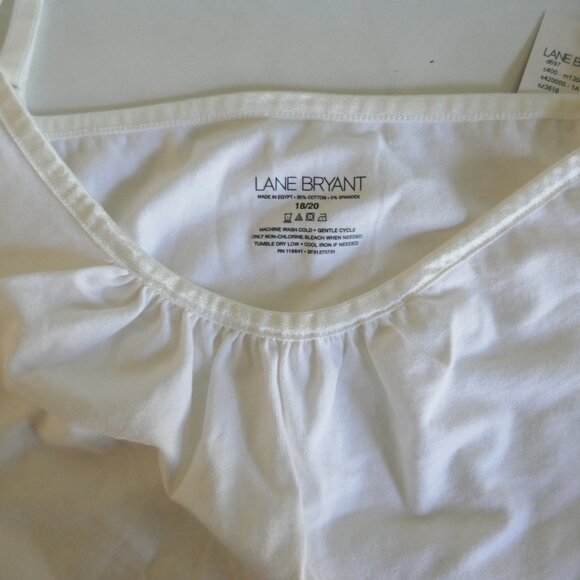 NWT Lane Bryant white stretchy tank top camisole adjustable straps size 18-20 - Picture 3 of 3